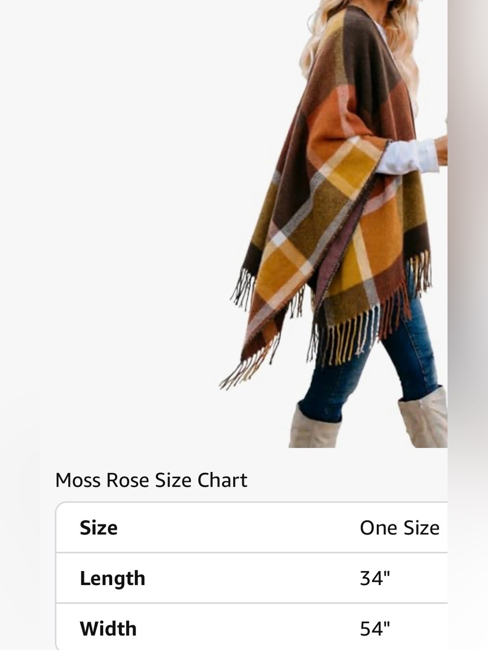 Moss Rose Plaid Shawl in Mustard, Rust, Brown